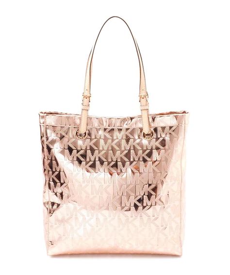 michael kors rose gold glitter purse|Michael Kors gold evening bag.